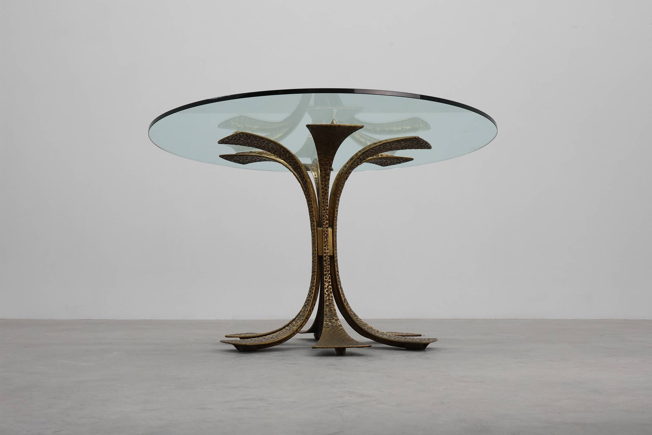 Hammered Bronze Table by Luciano Frigerio for Frigerio di Desio, Italy ca.