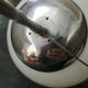 Old modernist suspension flat metal globe opaline period 1940