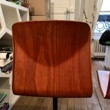 Pair of vintage wood and metal chairs for school desk