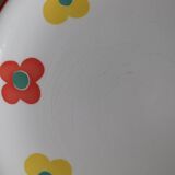 11 Yellow flower habitat plate with orange border BY PAGNOSSIN ITALY