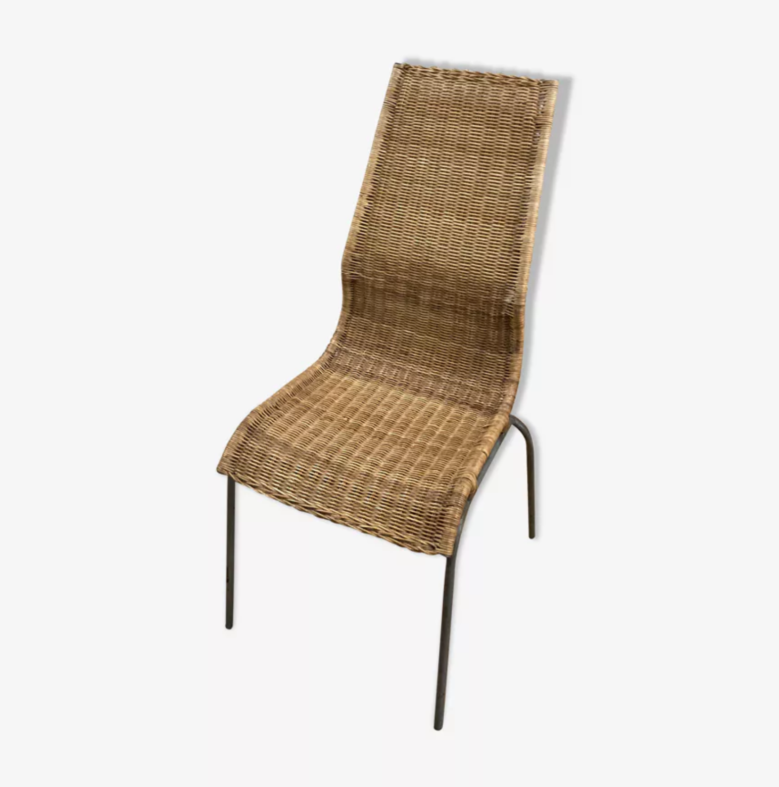 Vintage 1980 Ikea chair in rattan and aluminum