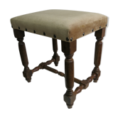 Repose-pied en bois massif et velours