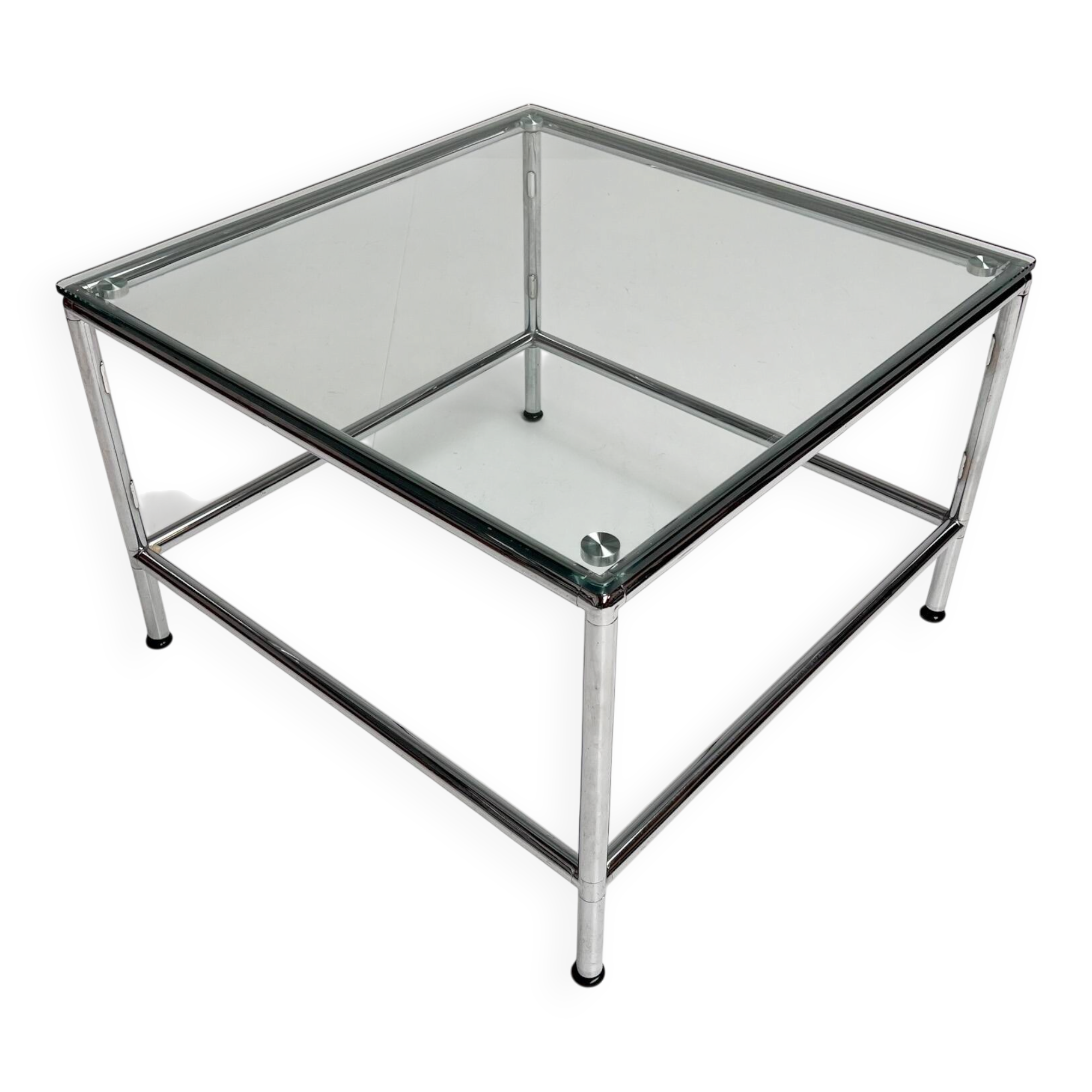 Square glass coffee table 71 x 71 cm, 1990s
