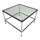 Table basse en verre carré 71 x 71 cm, années 1990