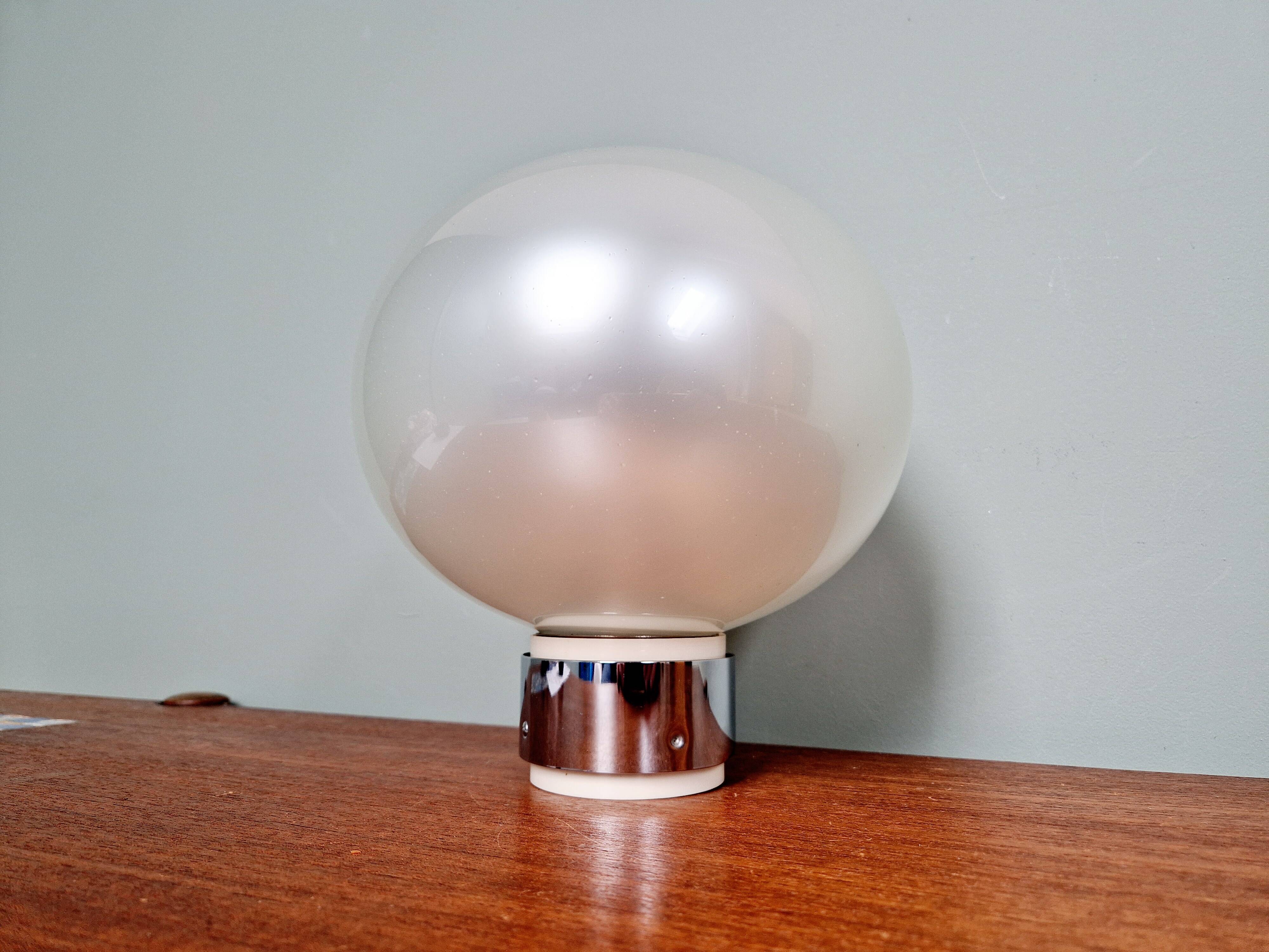 Opal glass ceiling/wall light, design Motoko Ishii, 1970