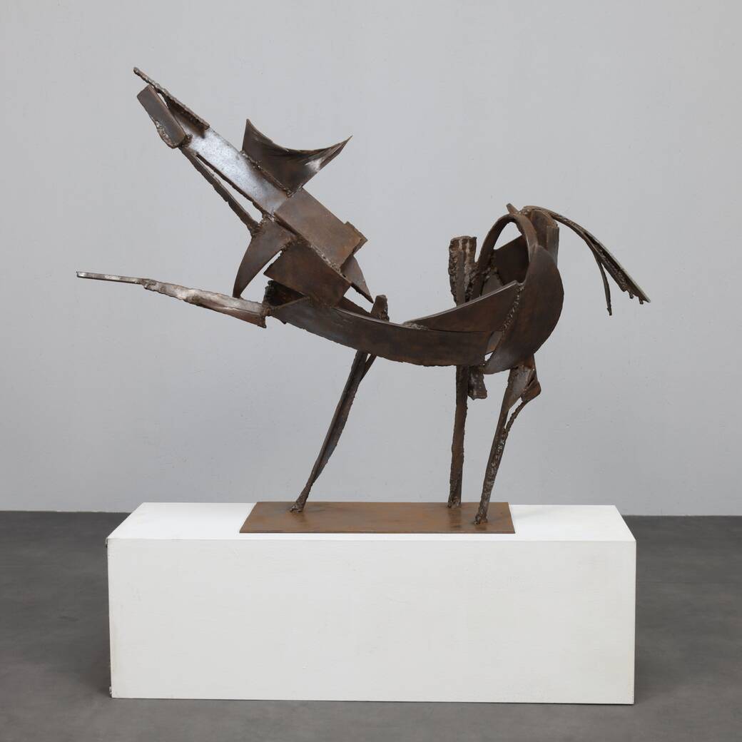 Iron horse sculpture by Raphael Saintenoy, Europe 1960s