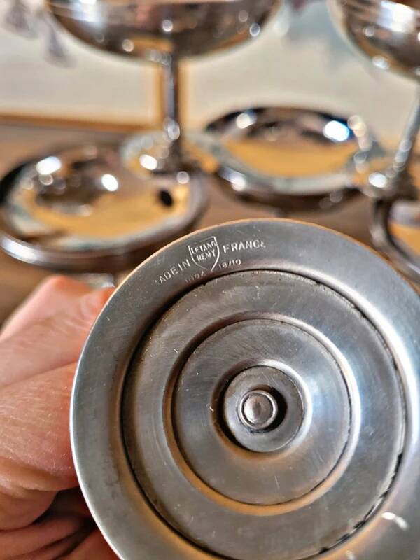 Letang Rémy: 6 large stainless steel bowls for ice cream / dessert / aperitif.