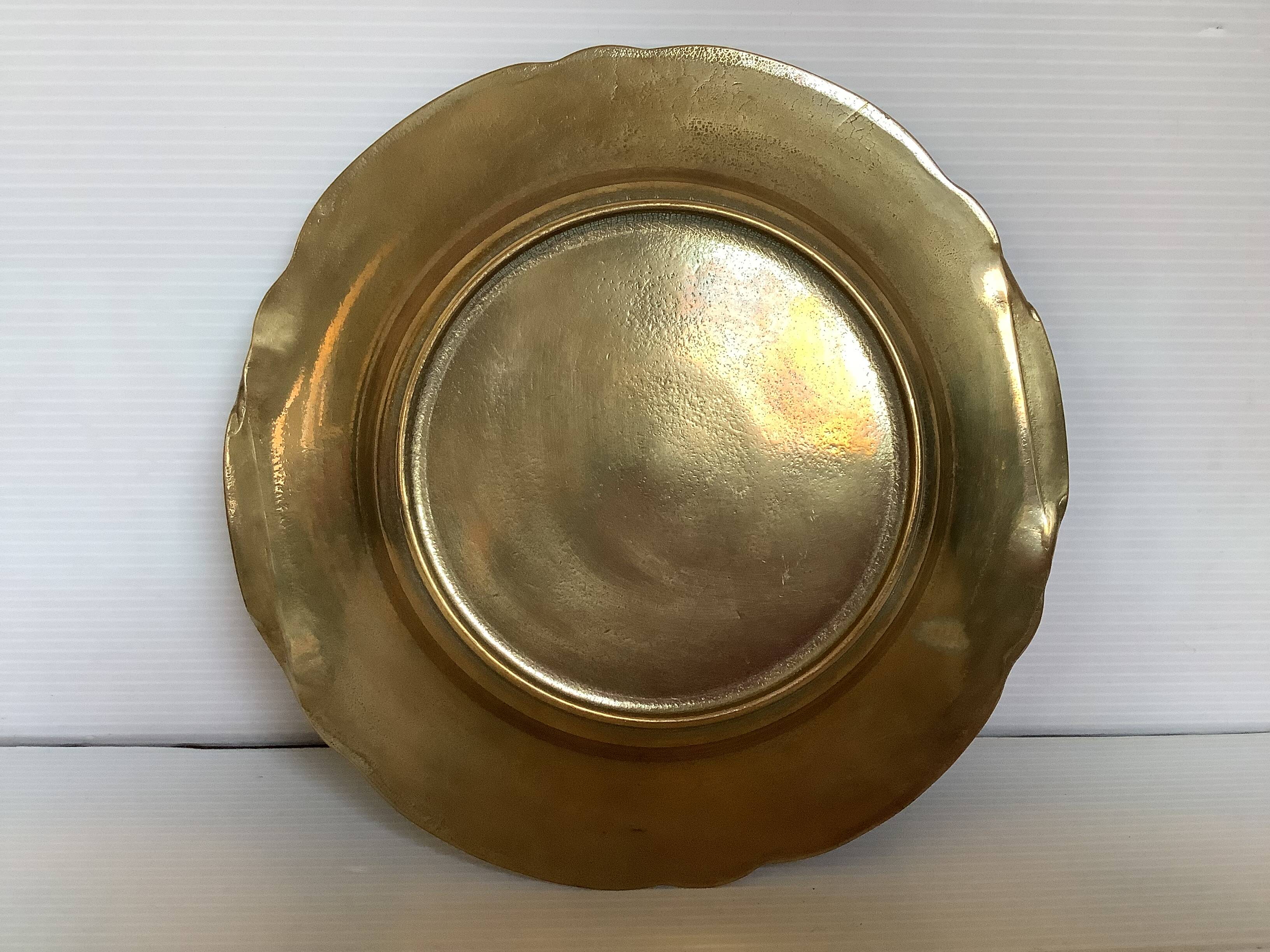 Brass flower patterned catchall tray