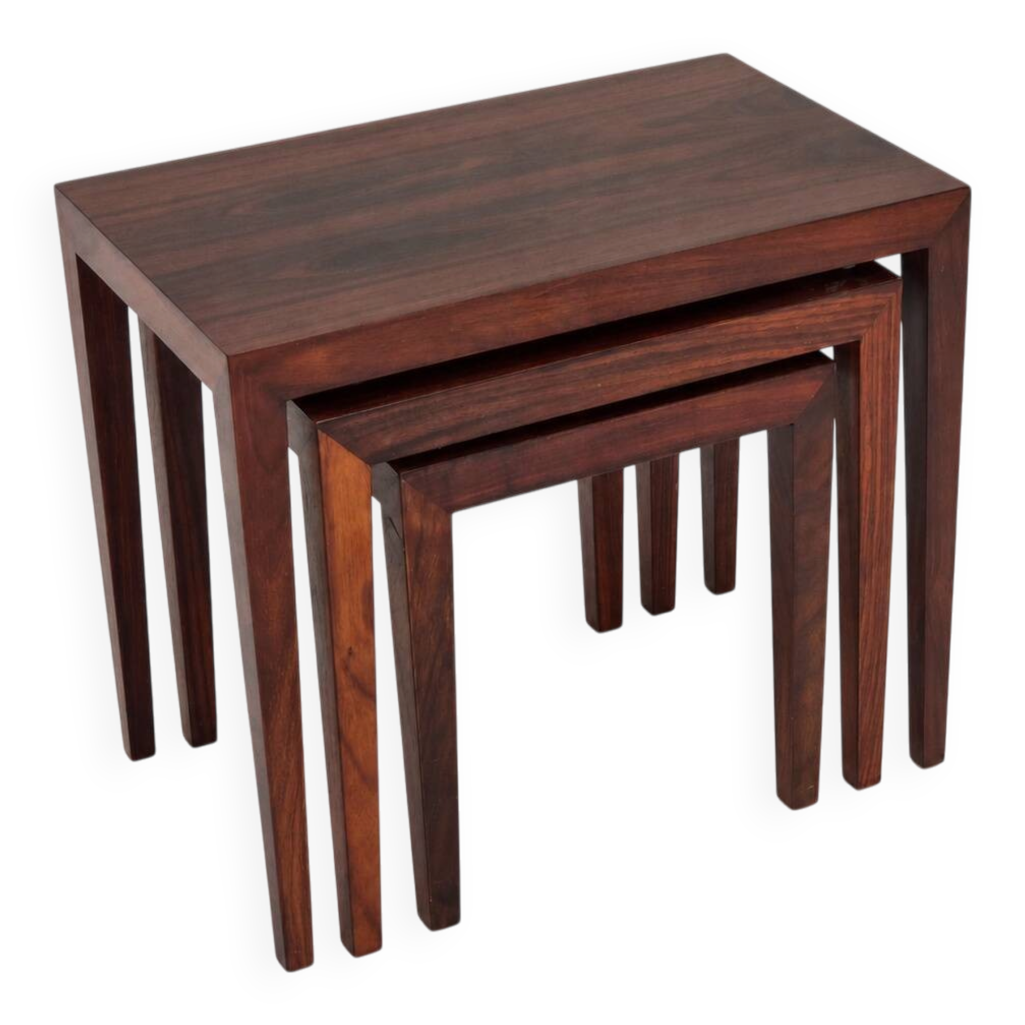 Tables gigognes en palissandre par Severin Hansen, Haslev Møbelsnedker Danemark années 60.