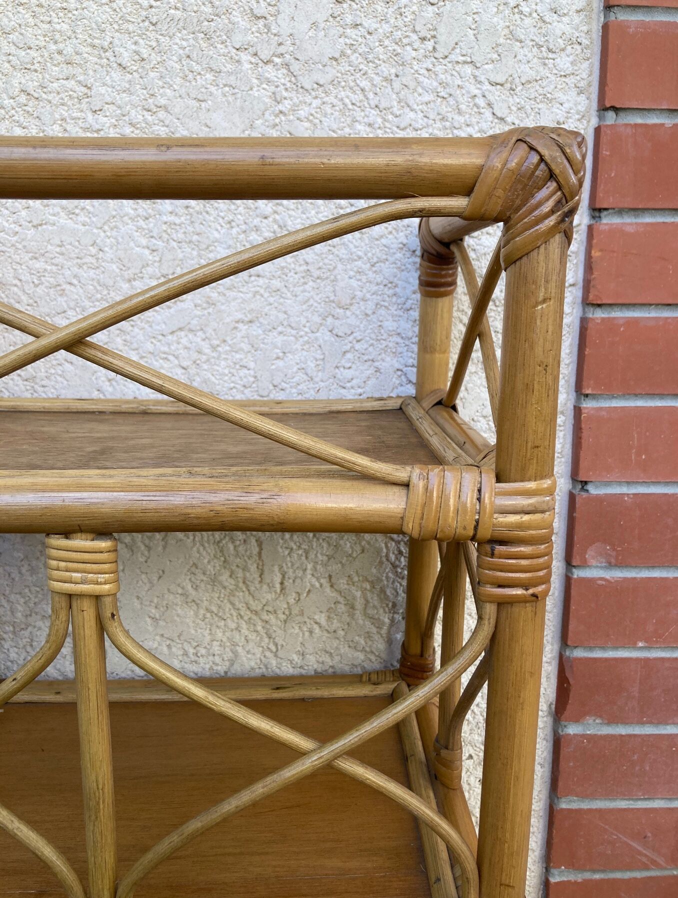 Vintage rattan shelf