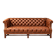 Chesterfield sofa / Brown cognac leather / Deep buttoned / 1980s
