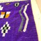 Off-white Moroccan rug with colorful patterns, 250cm x 150cm