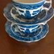 Two Blue Willow porcelain tea cups