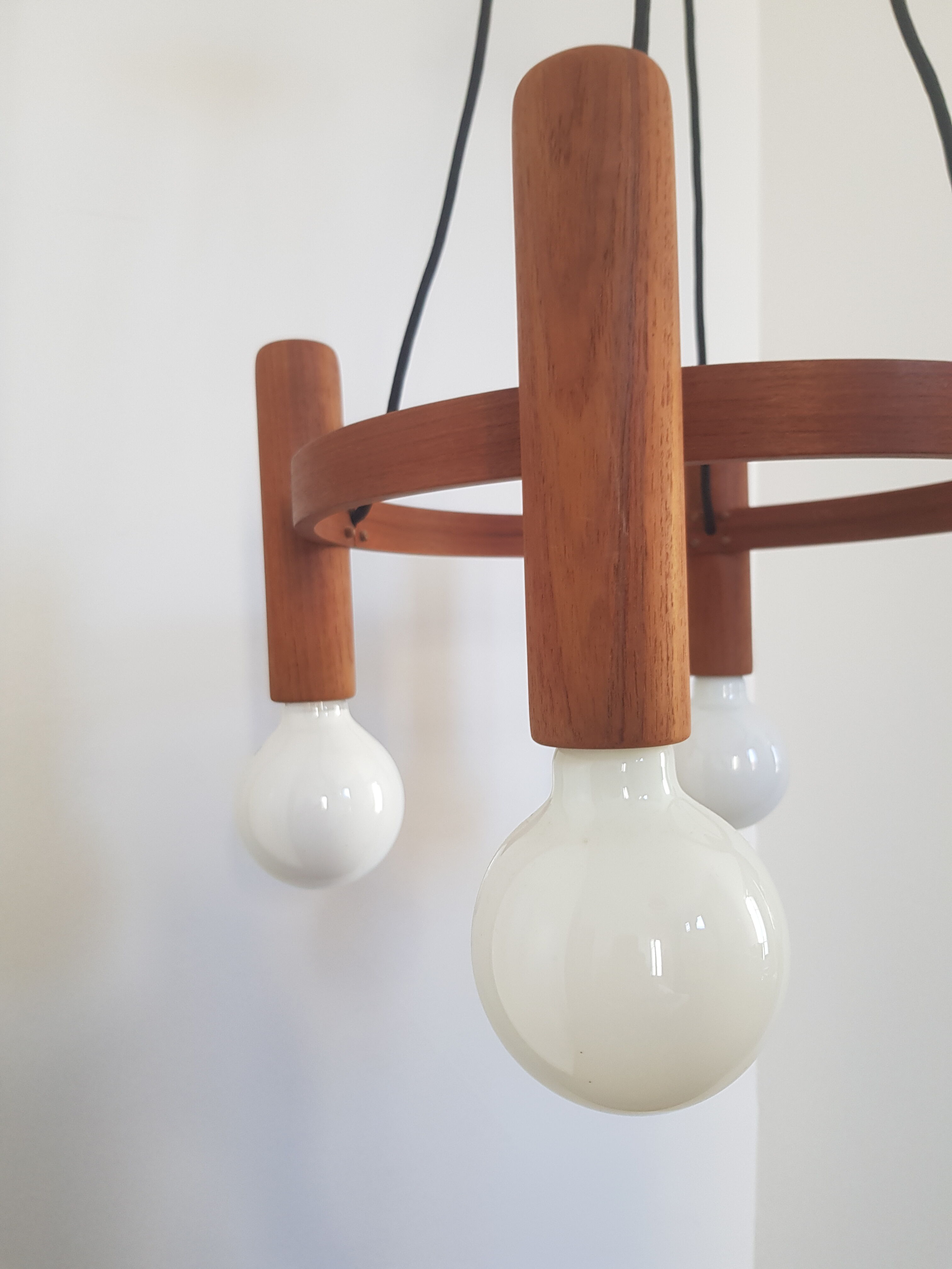 Vintage teak pendant light