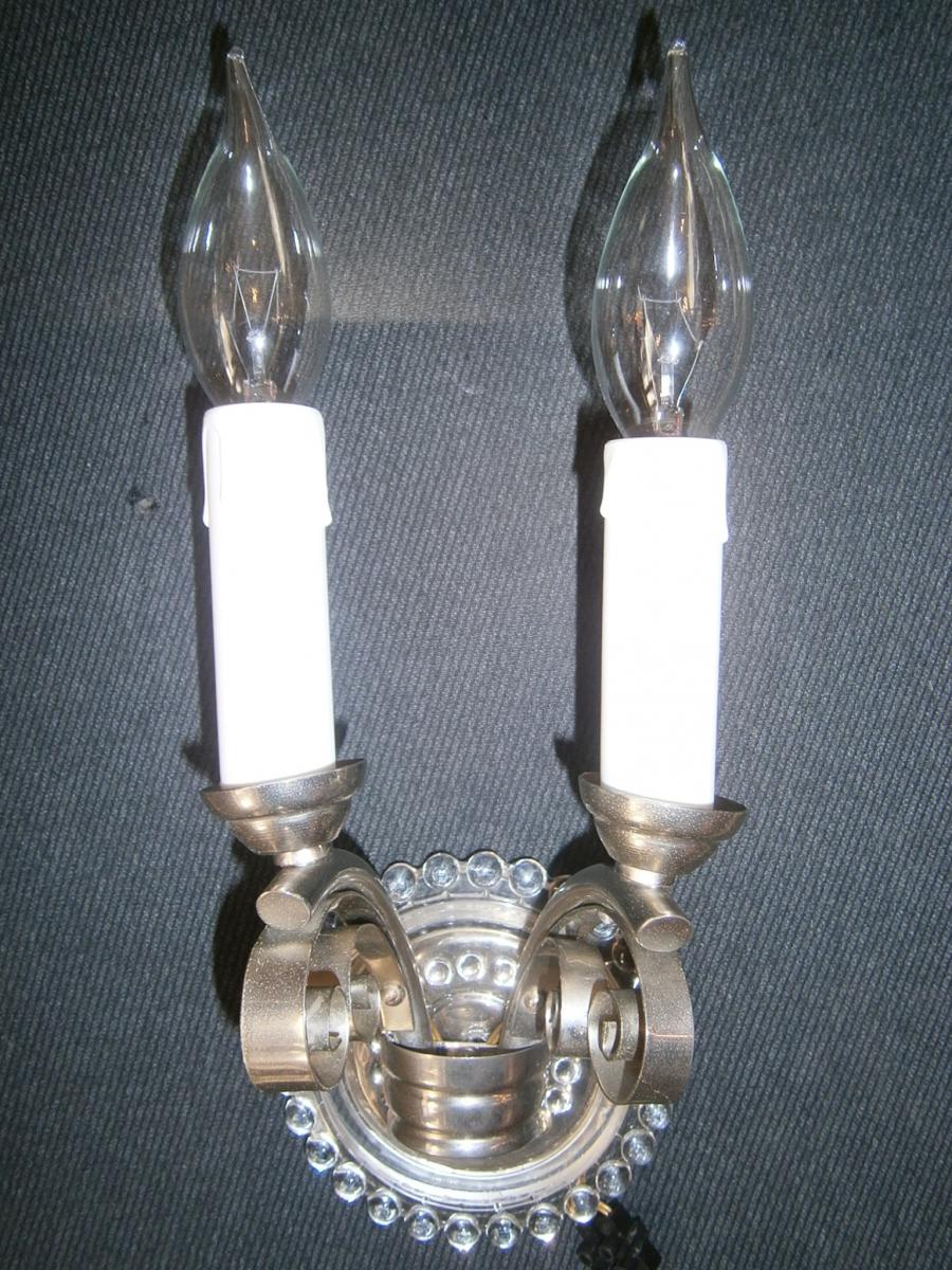 Paire d'applique Art Déco à 2 bras de lumière