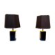 Pair of black and gold lacquered lamps, 1980s