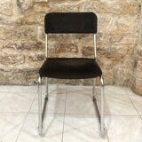Set of 4 70s chairs in chromed metal