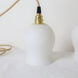Lamp in white matte opaline, vintage