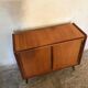 Vintage storage cabinet sliding doors feet compass