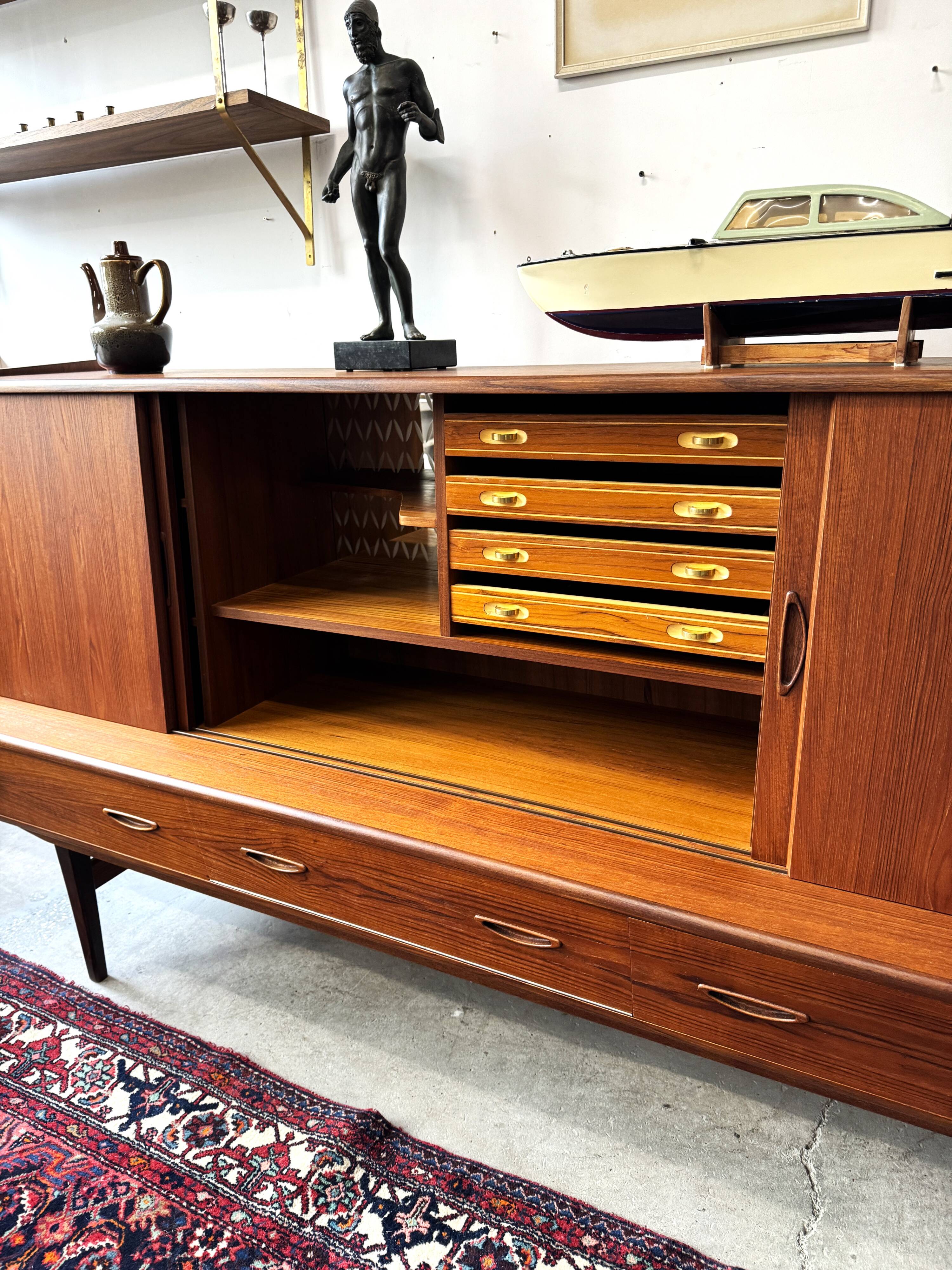 Teak Sideboard, Denmark 1960s/1970s, Mid-C Modern, Vintage