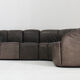 Vintage modular leather sofa and armchair Walter Knoll Piccolino 1960s
