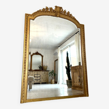 Antique mirror with 19th century pediment