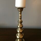 Scandinavian "cierge" candlestick in golden brass