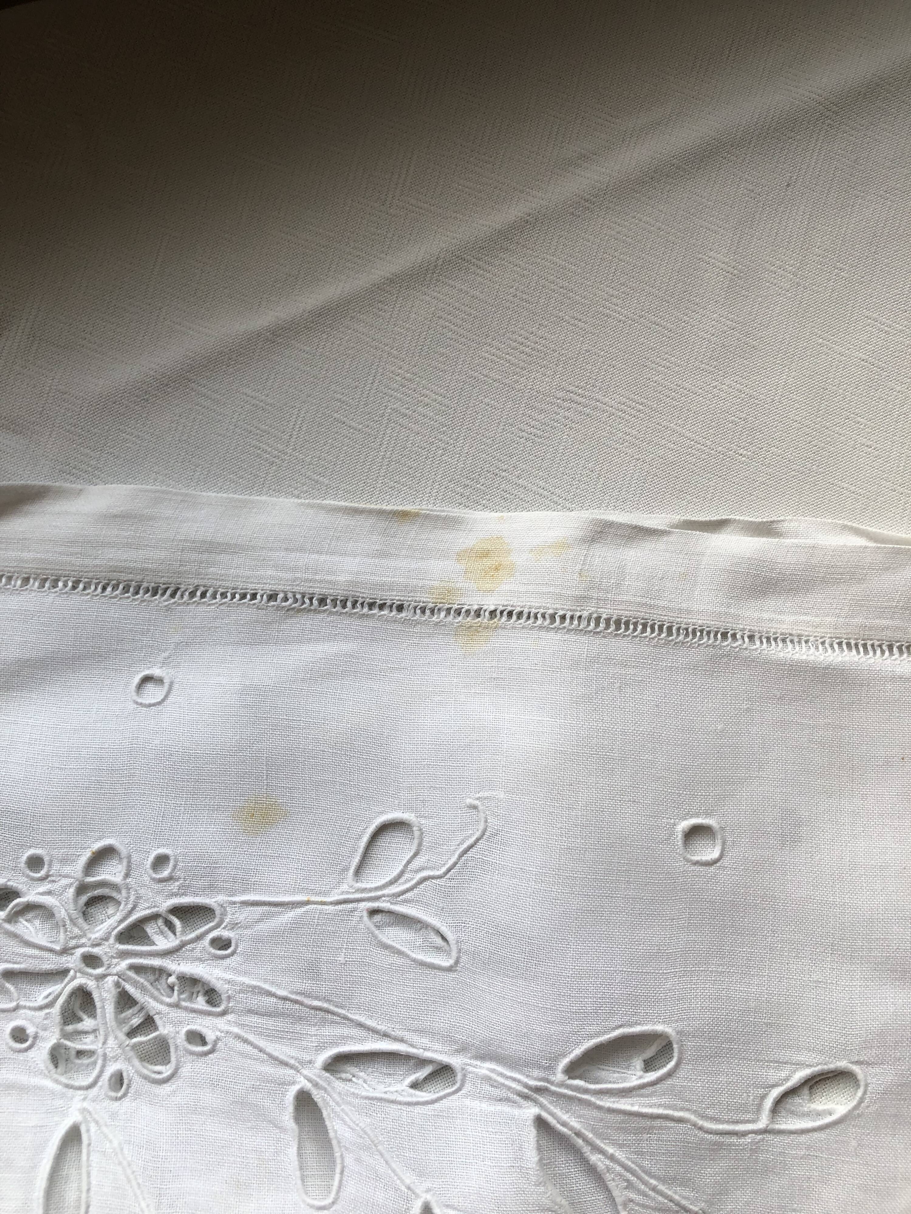 Embroidered linen tablecloth
