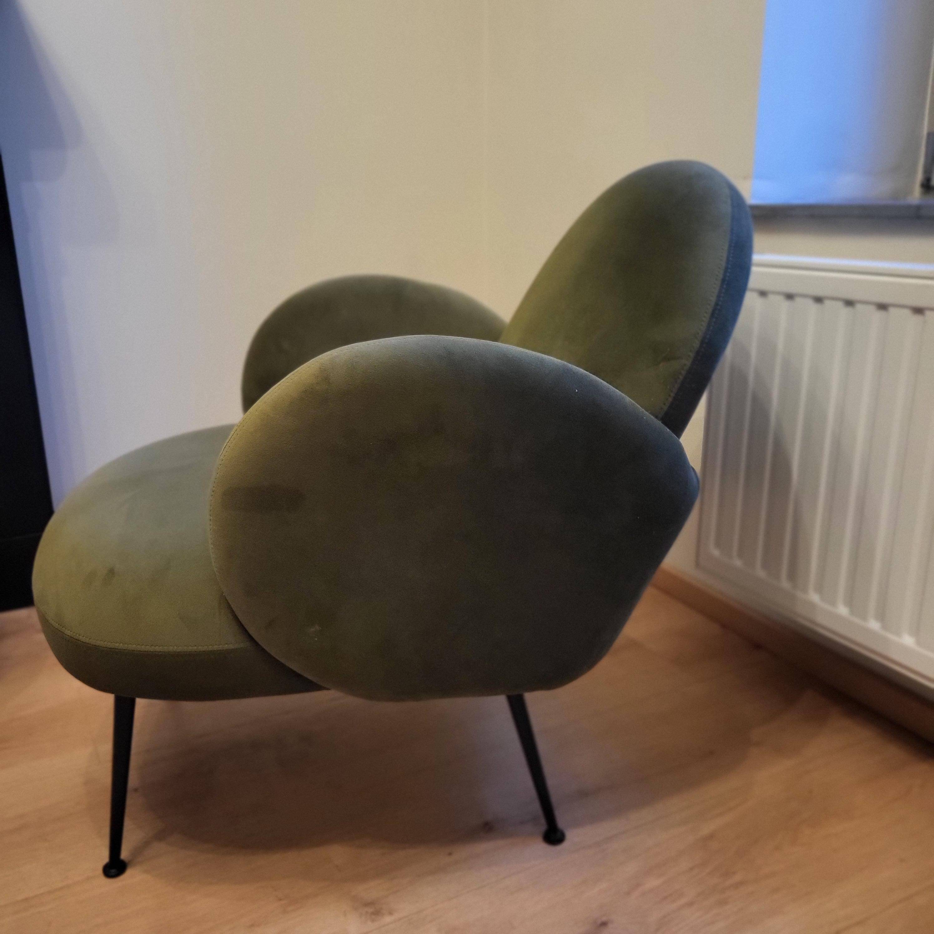 Velvet green cocktail chair