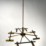 Mid-Century Ceiling Light in Brass & Metal from Stilnovo, Italy, 1950s