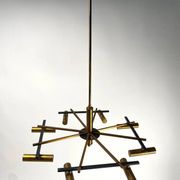 Mid-Century Ceiling Light in Brass & Metal from Stilnovo, Italy, 1950s