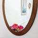 Miroir ovale scandinave en teck – années 60