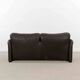 Brown leather 2-seater sofa Cassina Maralunga by Vico Magistretti