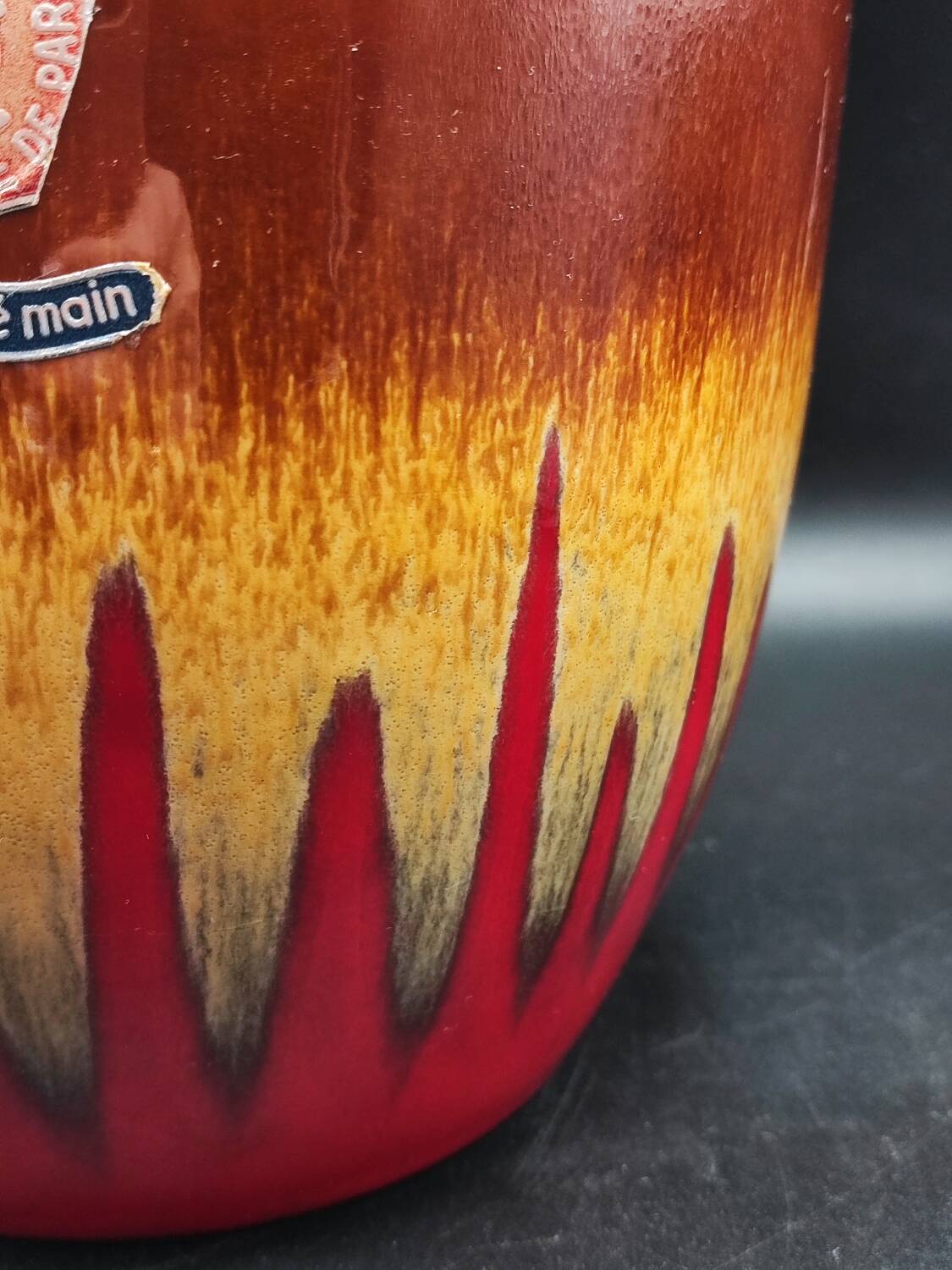 Vintage hand decorated La Céramique de Paris plant pot