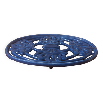 Blue enameled cast iron trivet