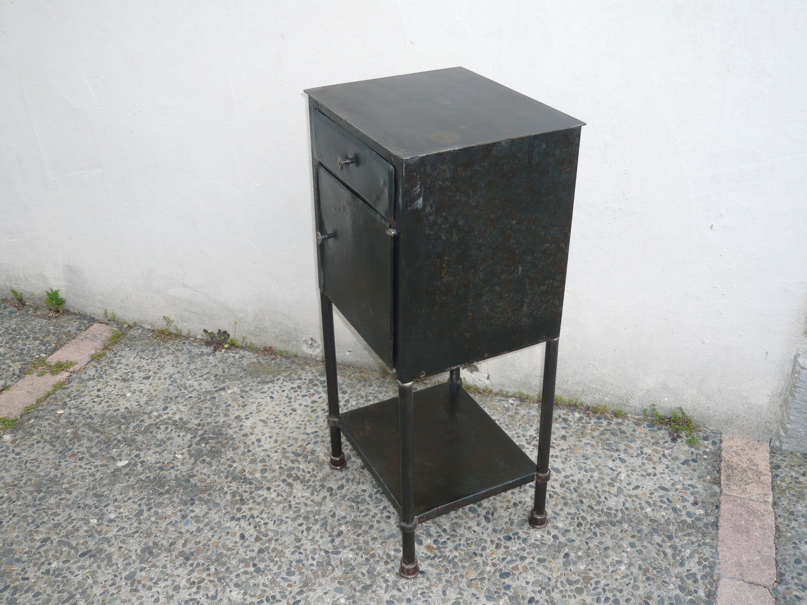 Industrial metal bedside