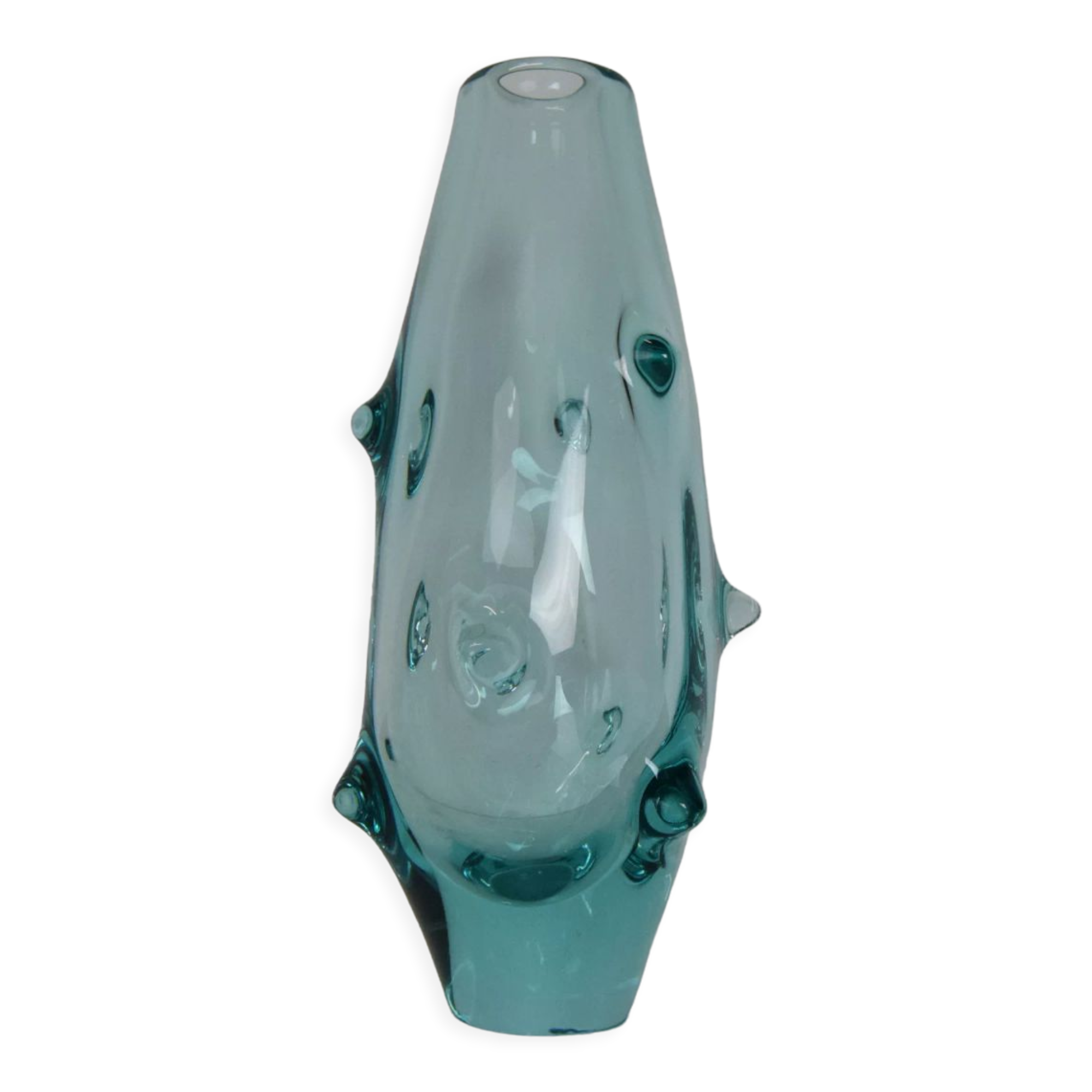 Vintage Glass Vase by Miroslav Klinger for Zelezny Brod Glasswork,1960's.