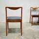 Série de 4 chaises scandinaves vintage en teck et en skaï