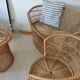 Vintage garden furniture in wicker rattan 1960 - complete 4-piece set