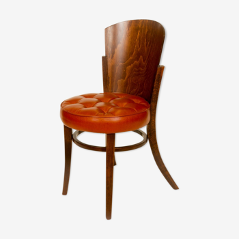 Chair upholstered leather seat