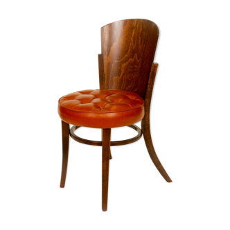 Chair upholstered leather seat