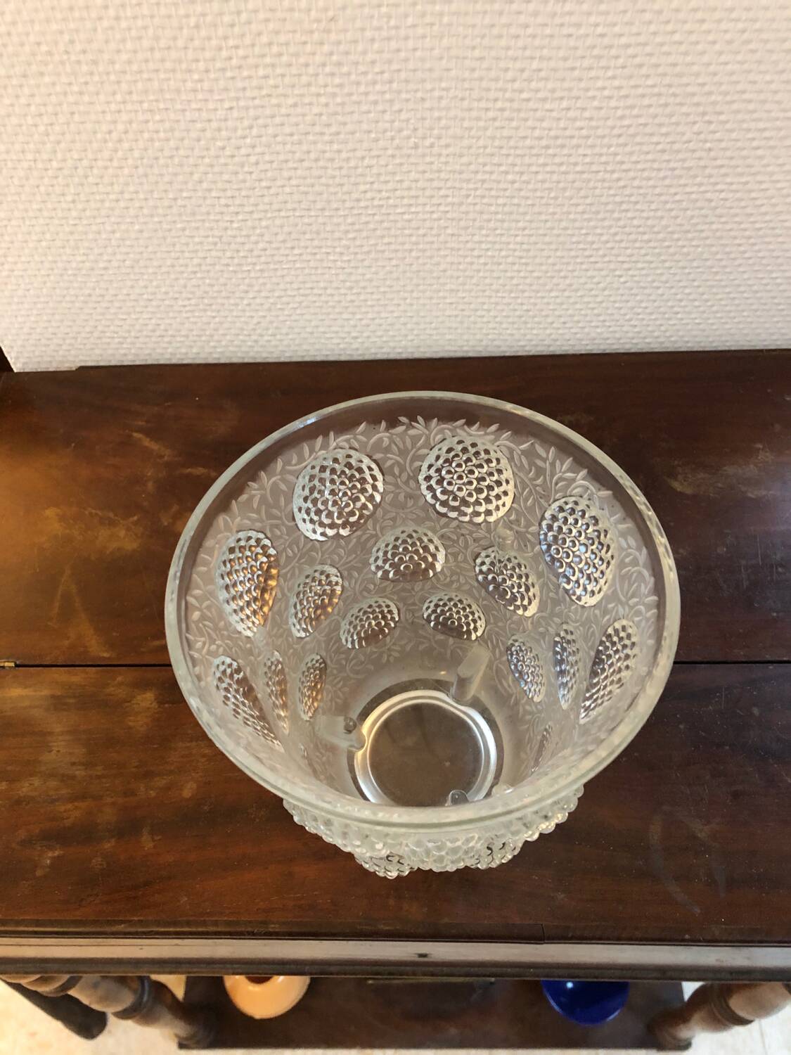 Vintage Verlys glass vase with cabochons