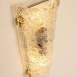 Set of 3 large angular wall sconces in Murano glass by Hillebrand, Germany, 1960s.