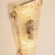 Set of 3 large angular wall sconces in Murano glass by Hillebrand, Germany, 1960s.