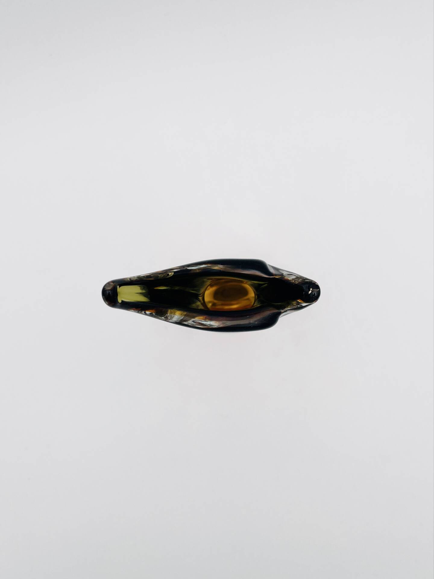 Murano Vase Flavio Poli Seguso Sommerso Green Amber Design 1950s