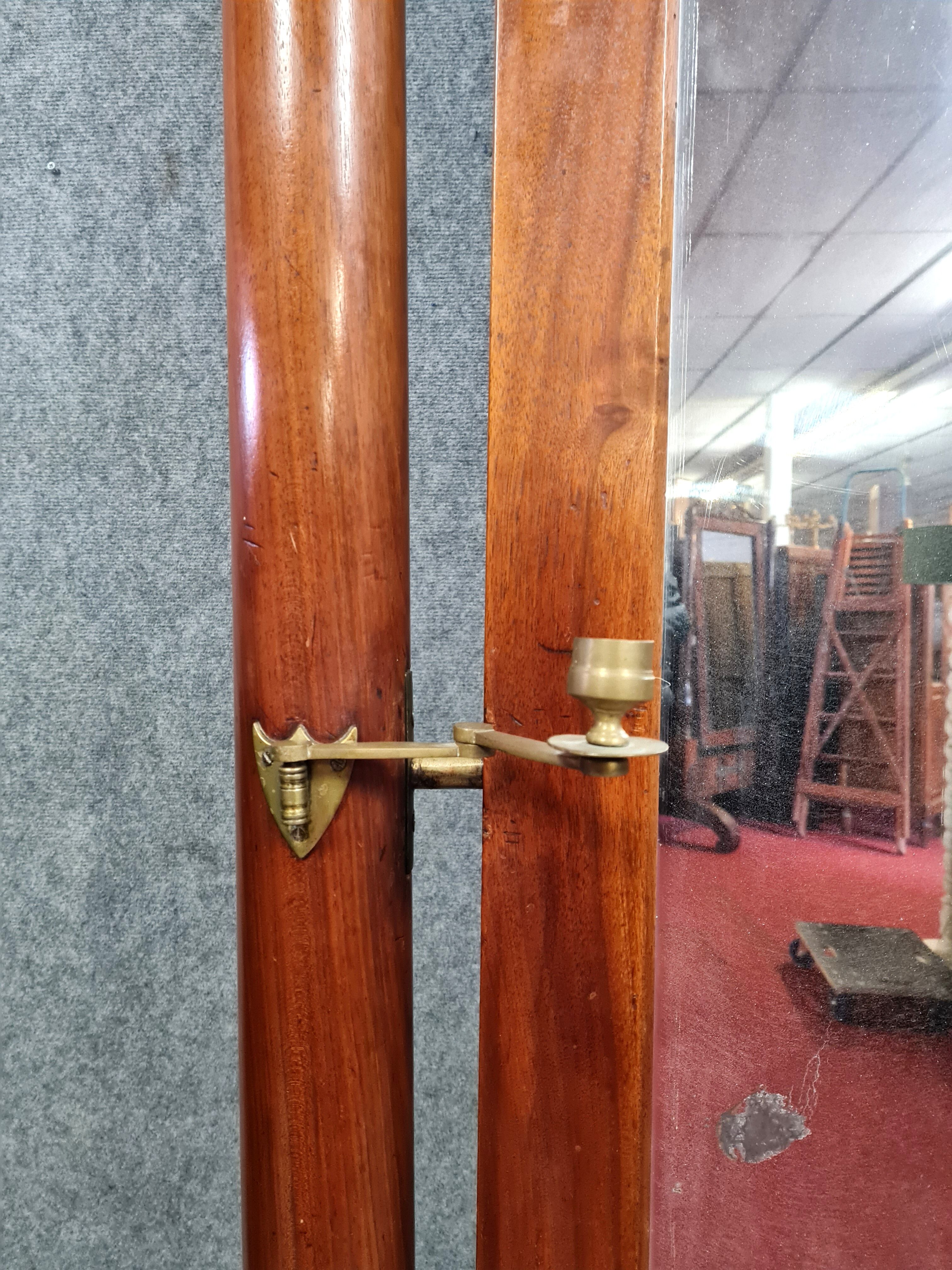 Psyche mirror on foot Empire period in mahogany