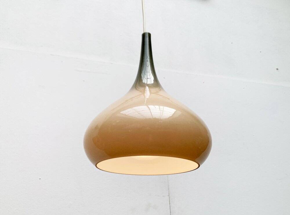 Mid-century Danish glass tulip pendant lamp by Nordisk Solar and Holmegaard, 1960s.
