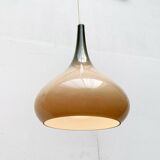 Mid-century Danish glass tulip pendant lamp by Nordisk Solar and Holmegaard, 1960s.