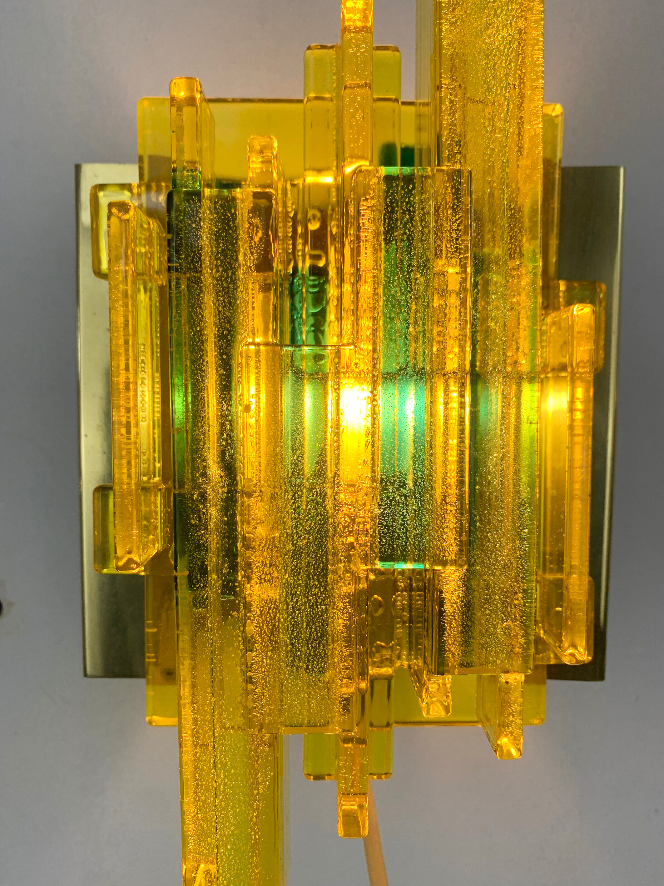 Pair appliques brutalistes, Claus Bolby for Cebo Industri, Denmark, 1970s