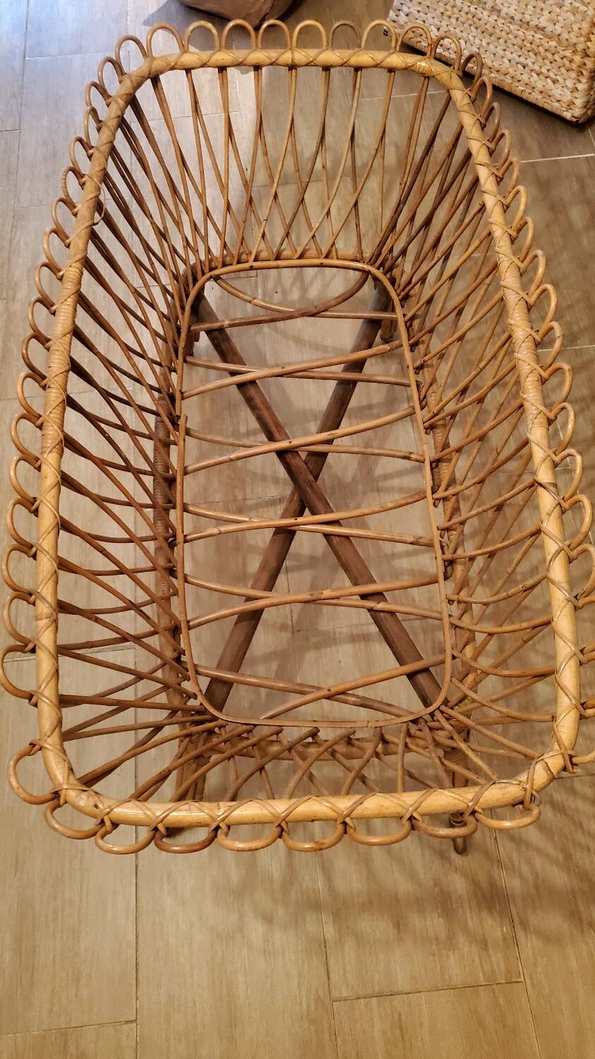 Rattan wicker bamboo baby bed
